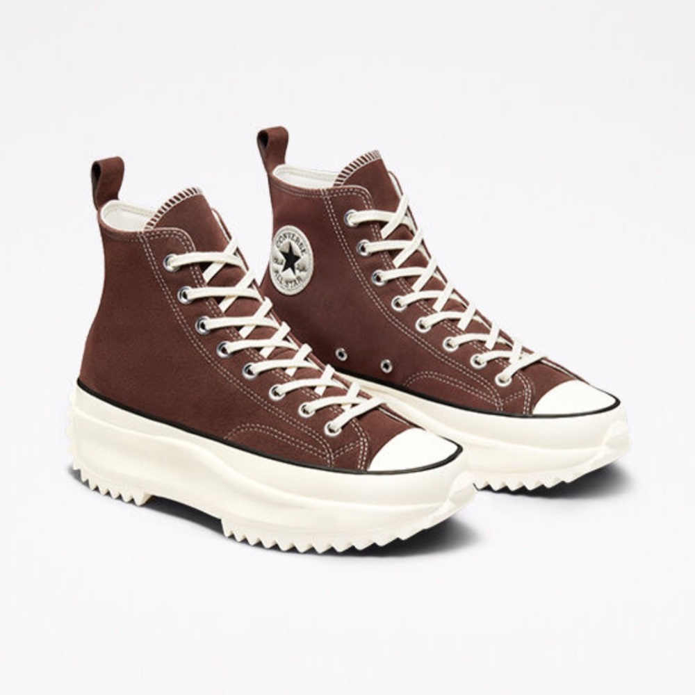 Converse Run Star Hike Brown Suede Platform Shoes Size 8.5